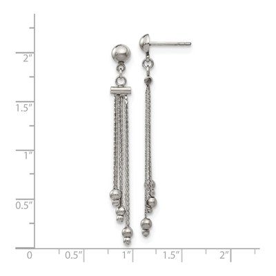 Stainless Steel Beaded Dangle Earrings – view 5