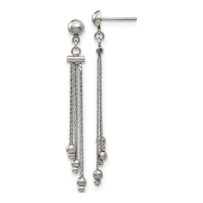 Stainless Steel Beaded Dangle Earrings