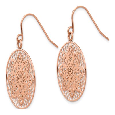 Stainless Steel Flower Cut-Out Dangle Earrings – view 3