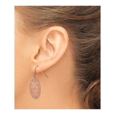 Stainless Steel Flower Cut-Out Dangle Earrings – view 4