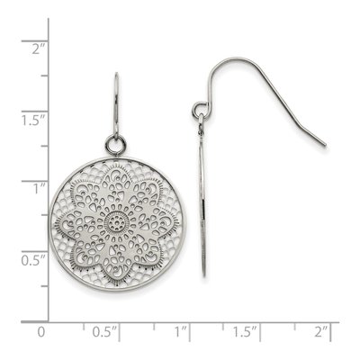 Stainless Steel Flower Cut-Out Dangle Earrings – view 5