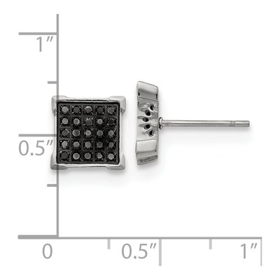 Stainless Steel 1/4 ct tw Round Diamond Square Stud Earrings – view 5