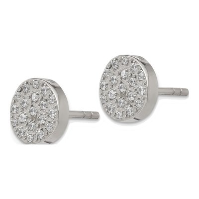 Stainless Steel CZ Stud Earrings – view 3