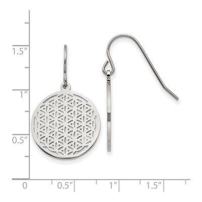 Stainless Steel Flower Cut-Out Dangle Earrings – view 5