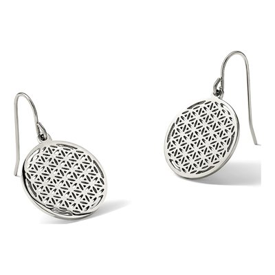 Stainless Steel Flower Cut-Out Dangle Earrings – view 6