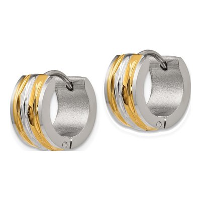 Stainless Steel 13mm Huggie Hoop Earrings – view 3