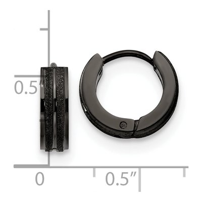 Black Stainless Steel 13mm Huggie Hoop Earrings – view 5