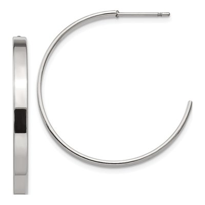 Stainless Steel 32mm Hoop Earrings
