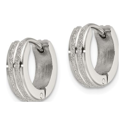 Stainless Steel 13mm Huggie Hoop Earrings – view 3