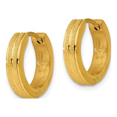 Stainless Steel 13mm Huggie Hoop Earrings – view 3