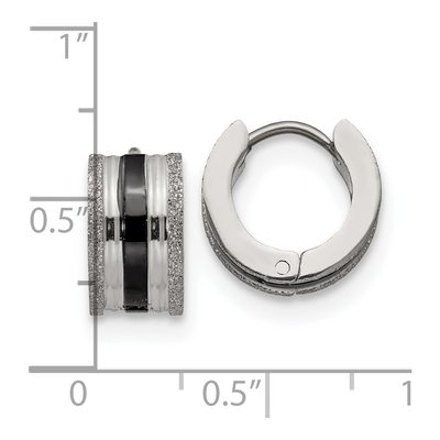 Black Stainless Steel 12mm Huggie Hoop Earrings – view 5