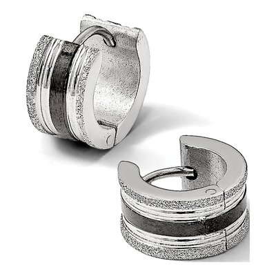 Black Stainless Steel 12mm Huggie Hoop Earrings – view 6