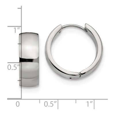 Chisel Stainless Steel Polished Hinged Hoop Earrings – view 5