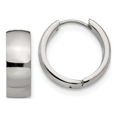 Stainless Steel 19mm Huggie Hoop Earrings