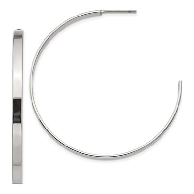 Stainless Steel 42mm Hoop Earrings