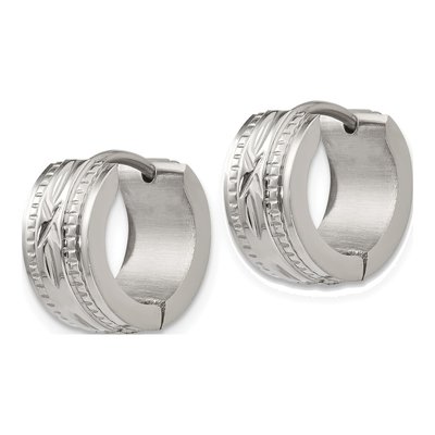 Stainless Steel 12mm Huggie Hoop Earrings – view 3