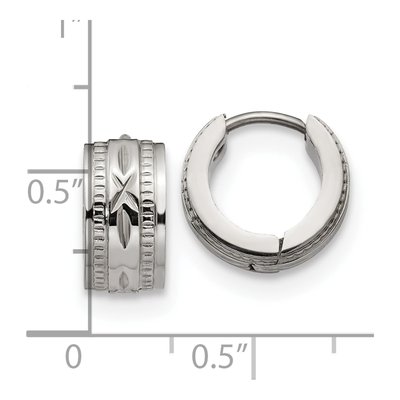 Stainless Steel 12mm Huggie Hoop Earrings – view 5