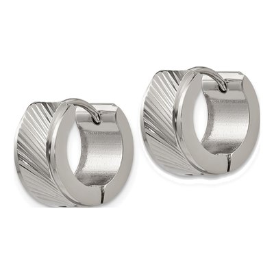 Stainless Steel 12mm Huggie Hoop Earrings – view 3