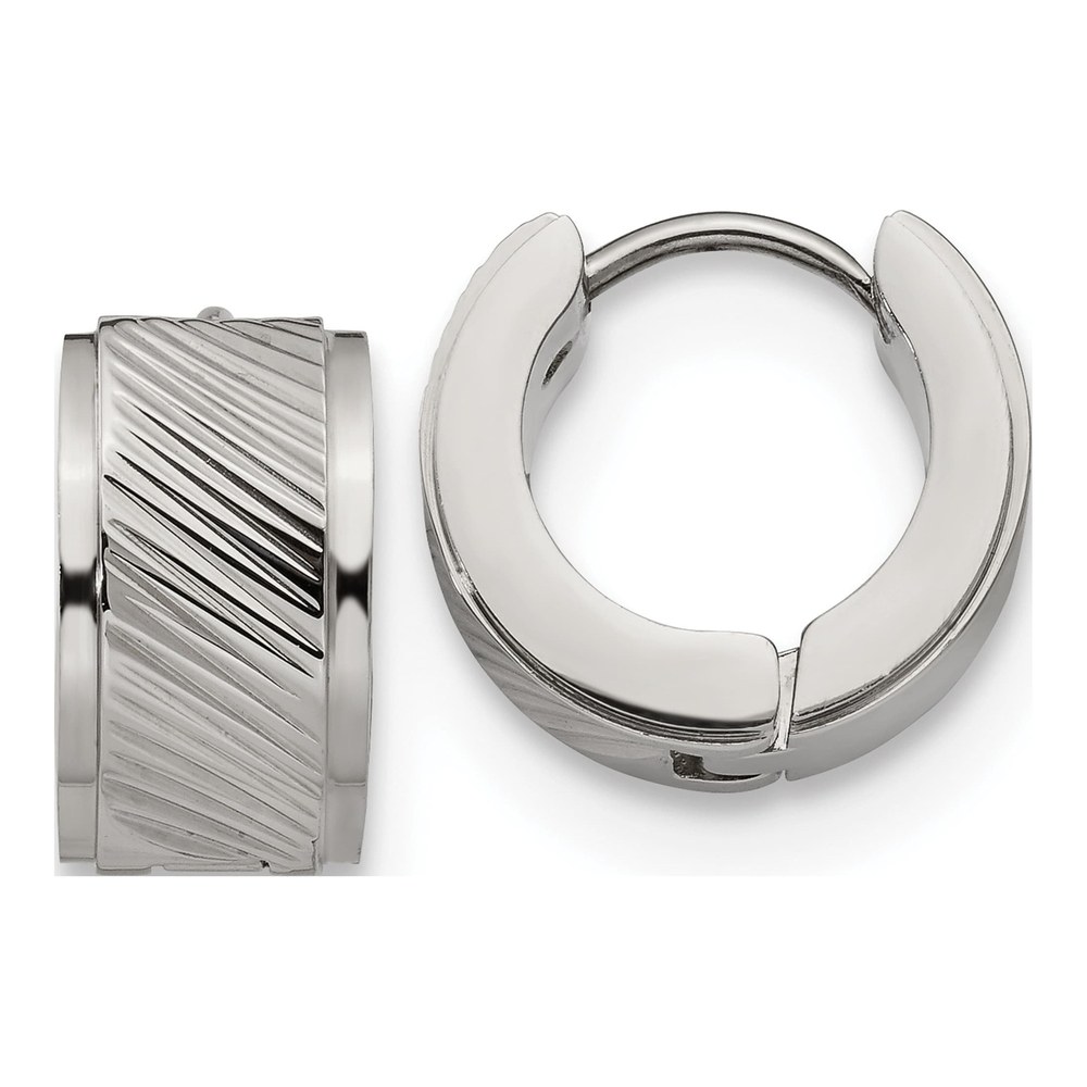 Stainless Steel 12mm Huggie Hoop Earrings
