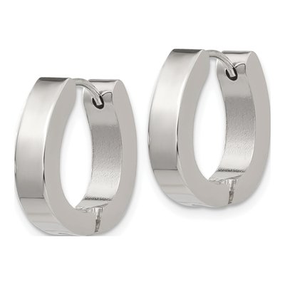 Stainless Steel 15mm Huggie Hoop Earrings – view 3
