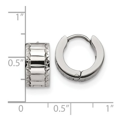Stainless Steel 13mm Huggie Hoop Earrings – view 5