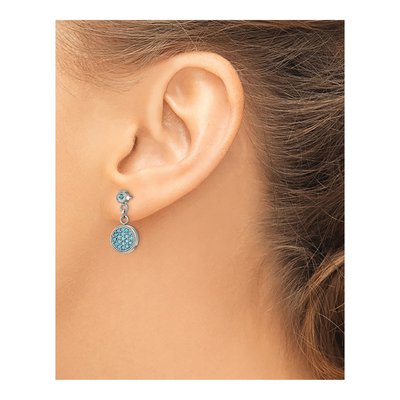 Stainless Steel Reconstructed Turquoise Dangle Earrings – view 4