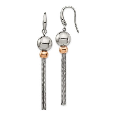 Stainless Steel IP Dangle Earrings