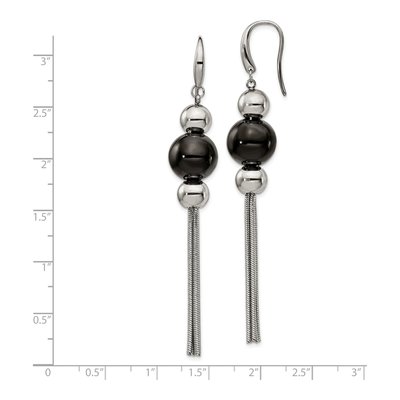 Black Stainless Steel Dangle Earrings – view 5