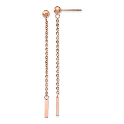 Stainless Steel IP Bar Dangle Earrings