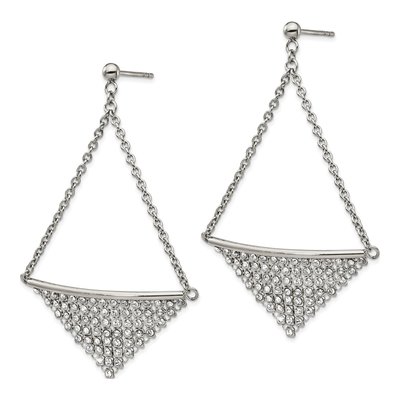 Stainless Steel Crystal Dangle Earrings – view 2