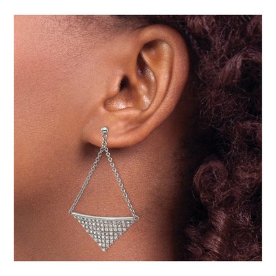 Stainless Steel Crystal Dangle Earrings – view 3