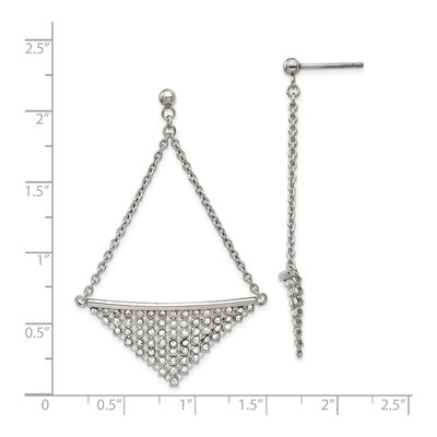 Stainless Steel Crystal Dangle Earrings – view 4
