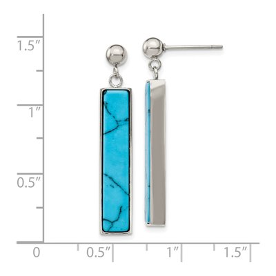 Stainless Steel Howlite Dangle Earrings – view 5