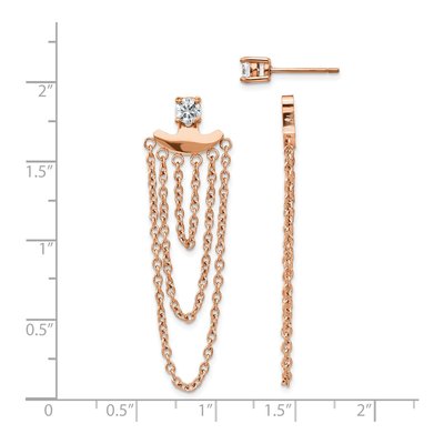Stainless Steel CZ IP Dangle Earrings – view 5