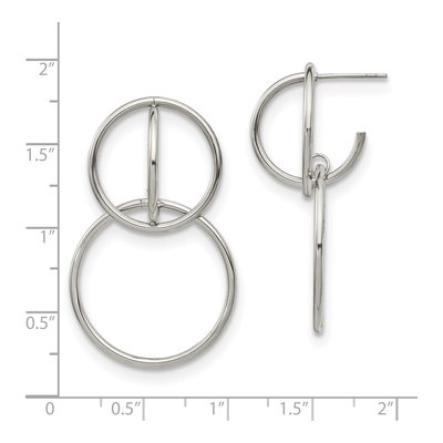 Stainless Steel Interlocking Circles Dangle Earrings – view 5