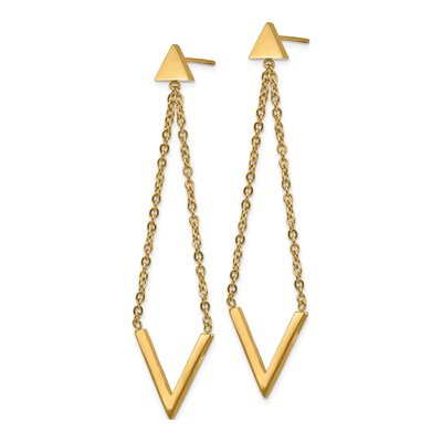 Stainless Steel Triangle Dangle Earrings – view 3