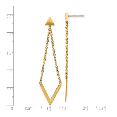 Stainless Steel Triangle Dangle Earrings – view 5