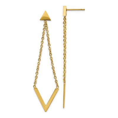 Stainless Steel Triangle Dangle Earrings