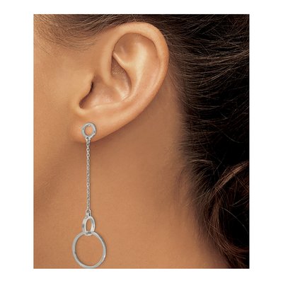 Stainless Steel Circle Dangle Earrings – view 4