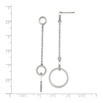 Stainless Steel Circle Dangle Earrings – view 5