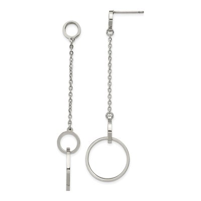 Stainless Steel Circle Dangle Earrings