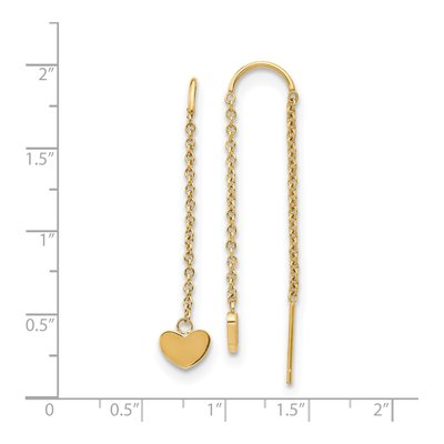 Stainless Steel Heart Threader Earrings – view 5