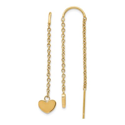Stainless Steel Heart Threader Earrings