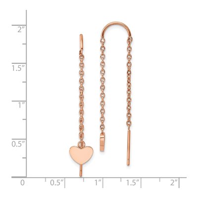 Stainless Steel Heart Threader Earrings – view 4