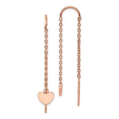 Stainless Steel Heart Threader Earrings