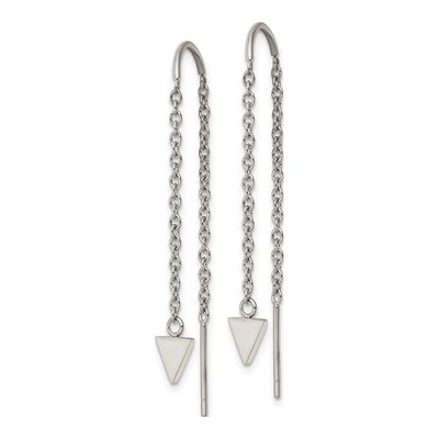 Stainless Steel Triangle Threader Earrings – view 3
