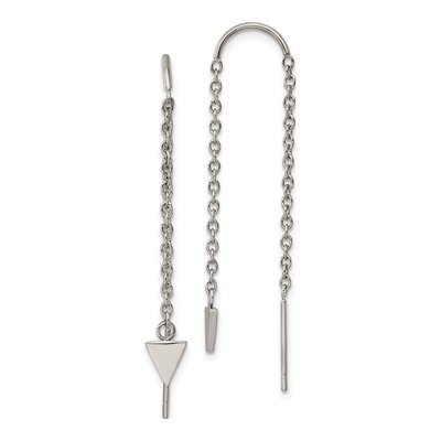 Stainless Steel Triangle Threader Earrings