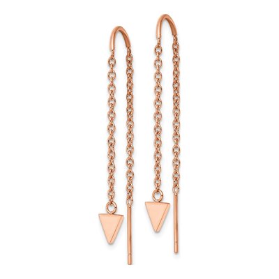 Stainless Steel IP Triangle Threader Earrings – view 3
