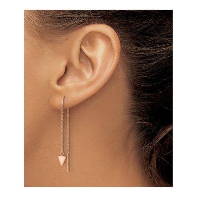 Stainless Steel IP Triangle Threader Earrings – view 4