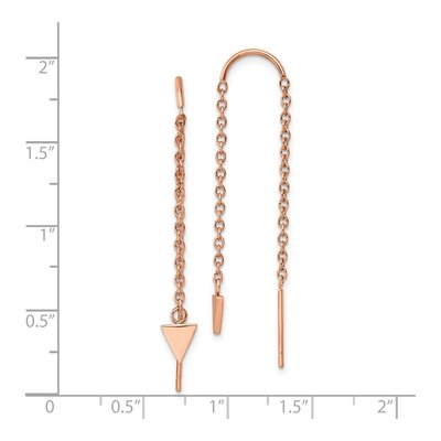 Stainless Steel IP Triangle Threader Earrings – view 5